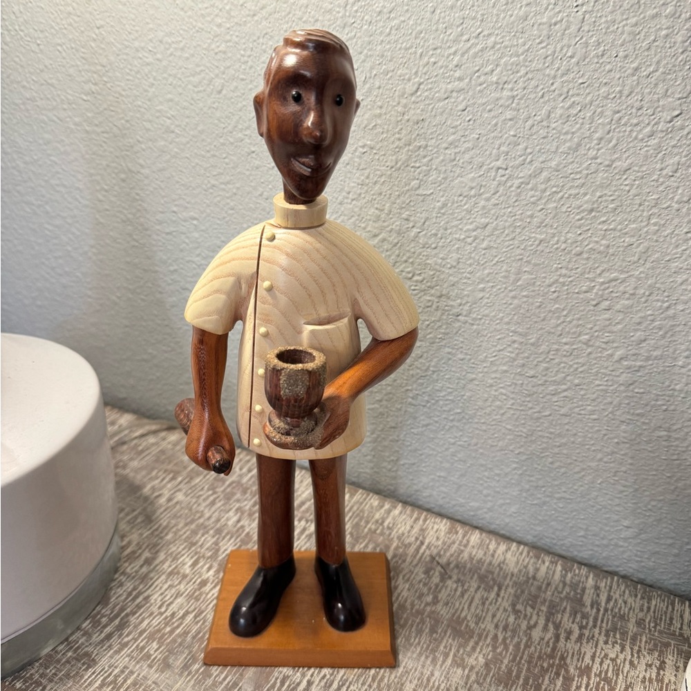 Vintage Romer Italy 12" Hand Carved Wooden Pharmacist Chemist Apothecary Figure